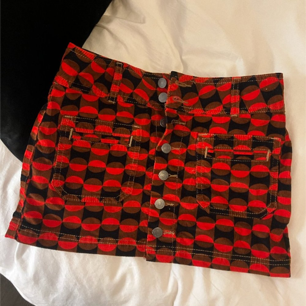 Free People mini skirt 70s 60s mod corduroy